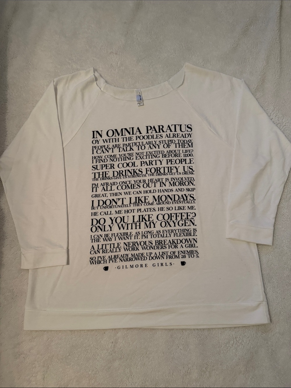 Gilmore Girls Quotes Next Level Apparel White Graphic Pullover Sweatshirt